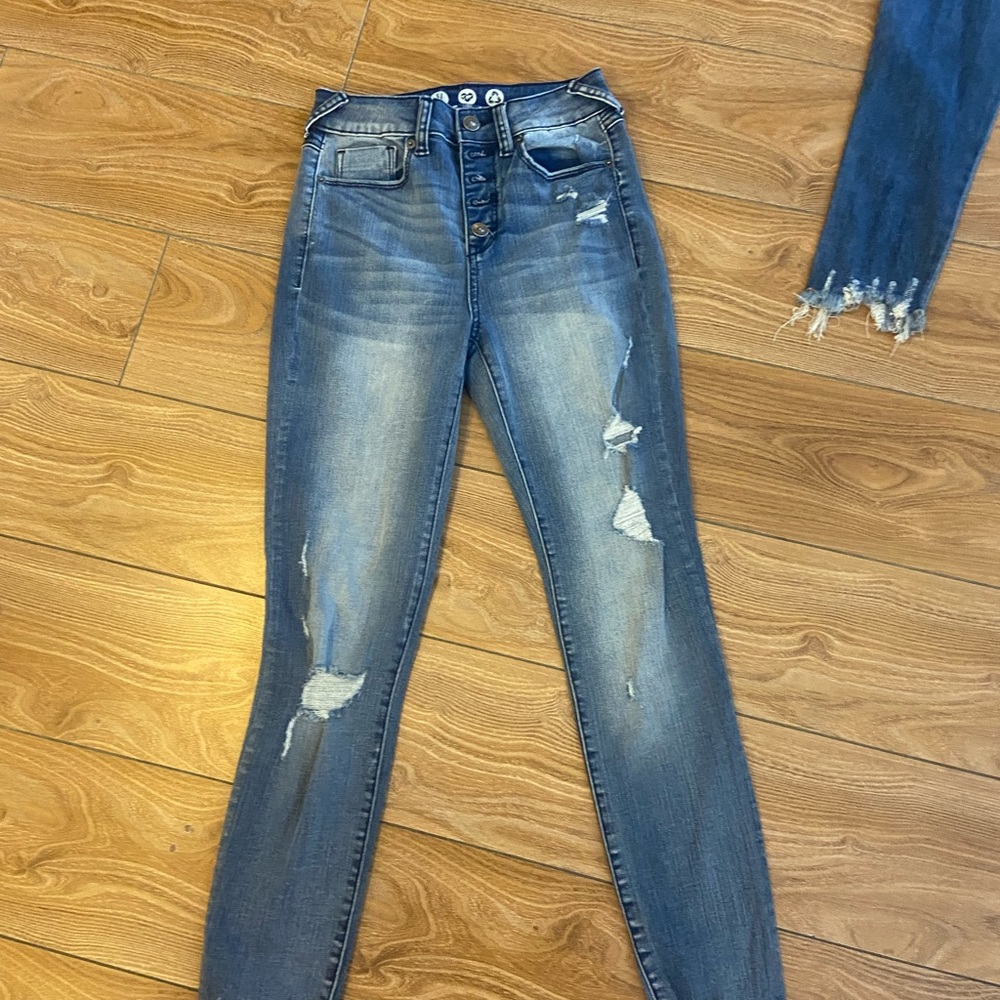 High rise by re wash skinny jeans
